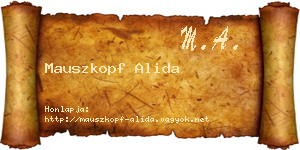 Mauszkopf Alida névjegykártya